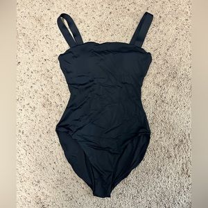 Andie squared neck classic black one piece swimsuit